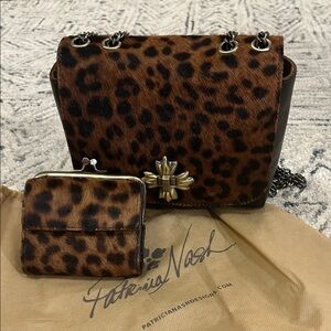 Patricia Nash Leopard Print Crossbody Bag and Coin Purse